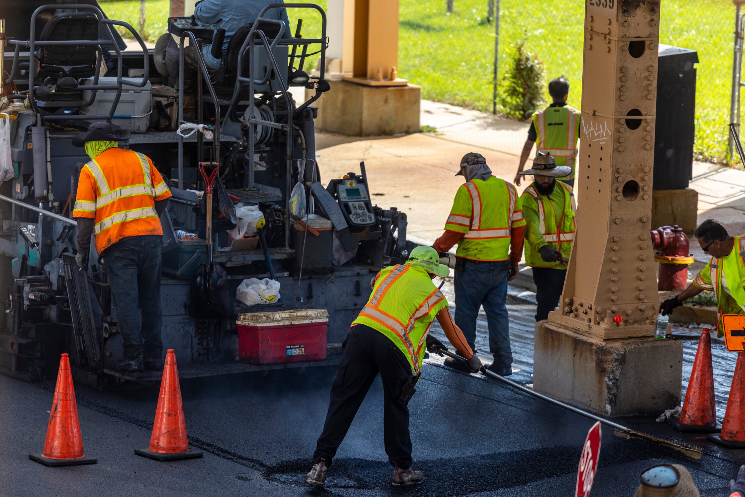 Paving Services: workers fixing roads